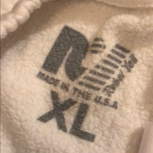 Rebel Yell Cozy White Cropped Sweatpants with Blue Stripes & Logo xl - Picture 5 of 6